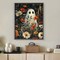 Halloween Ghost Flower Diamond Painting Kit for Adults – 5D Full Round Drill DIY Diamond Art for Beginners, Ghost Floral Gem Dot Painting for Home Wall Decor, 11.8x15.7 Inch